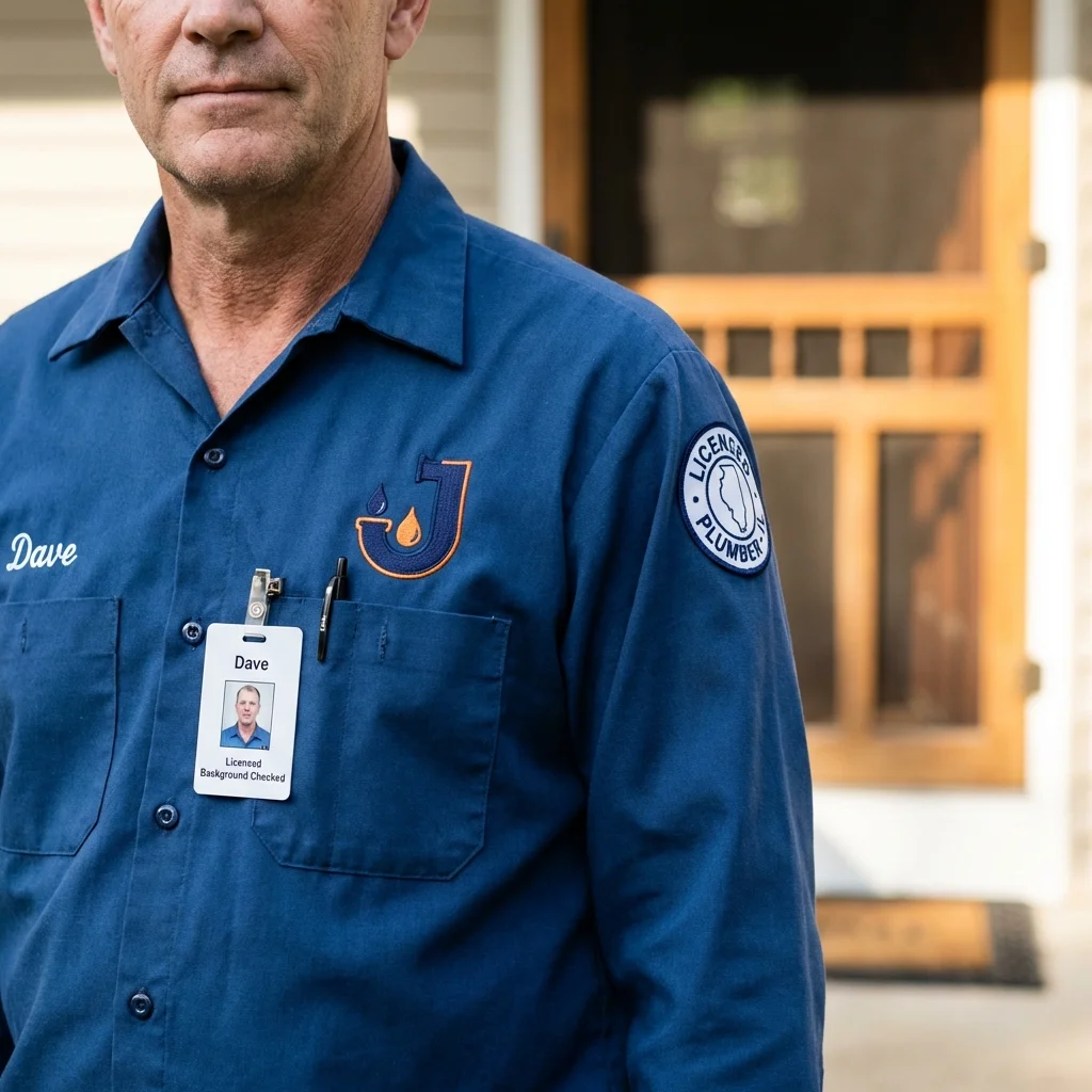 Licensed plumber showing ID badge in American Canyon, CA