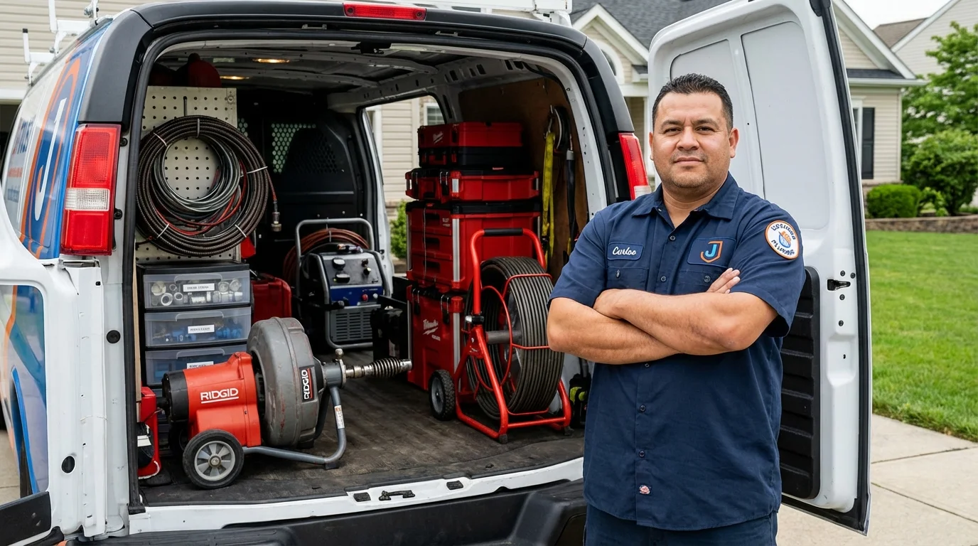Professional drain cleaning equipment and Johns Plumbing LLC plumber in American Canyon