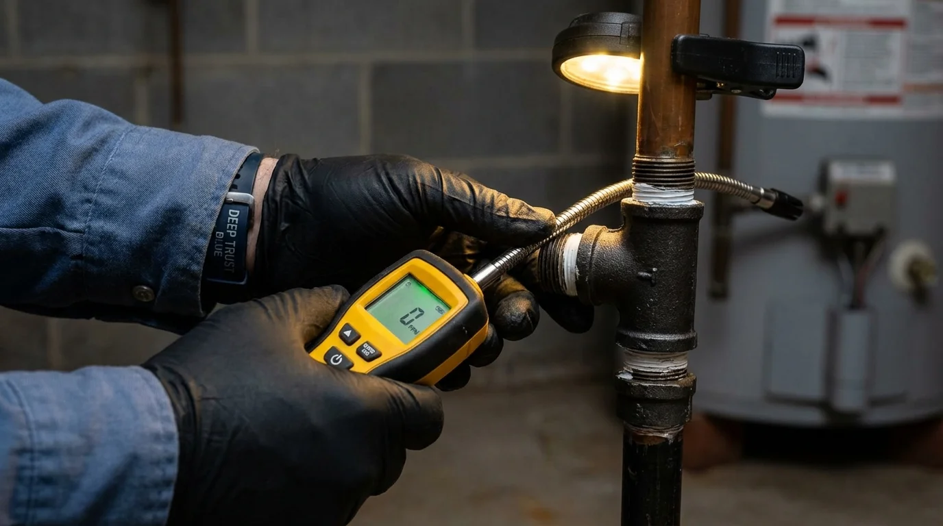 Gas leak detection with electronic sniffer by Johns Plumbing LLC in American Canyon