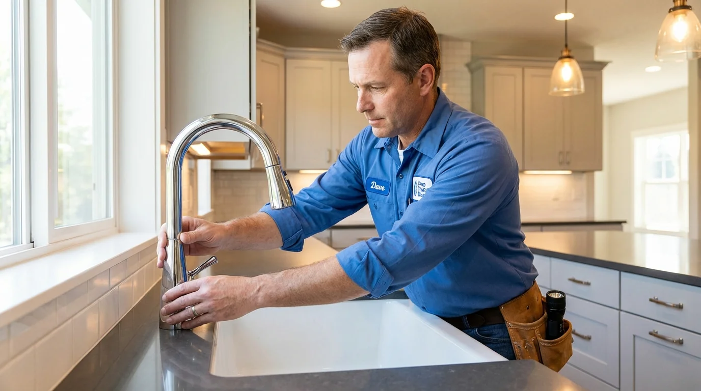 Kitchen faucet installation by Johns Plumbing LLC in American Canyon