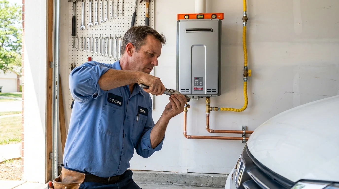 Tankless water heater installation by a Johns Plumbing LLC plumber in American Canyon